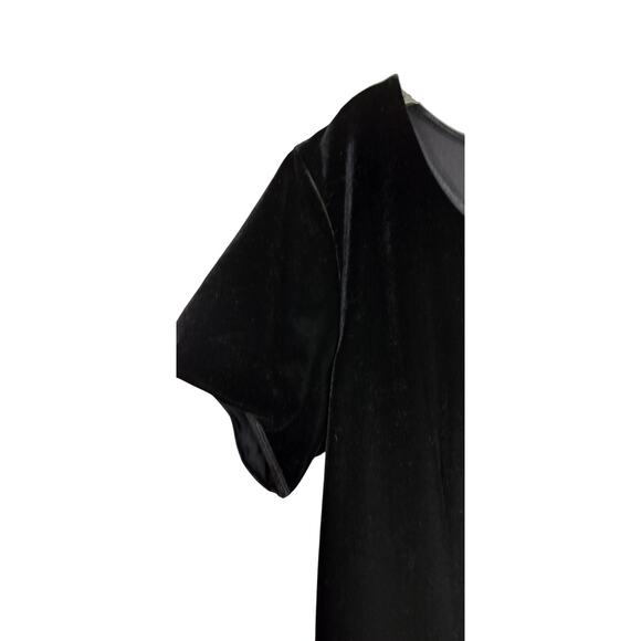 4240) Vintage 80s Robbie Bee Black Velvet Short Sleeve Bow Back Dress Medium? - Picture 5 of 8